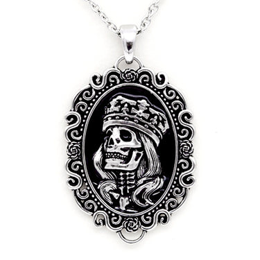 skeleton king portrait necklace